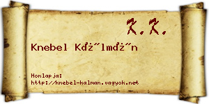Knebel Kálmán névjegykártya